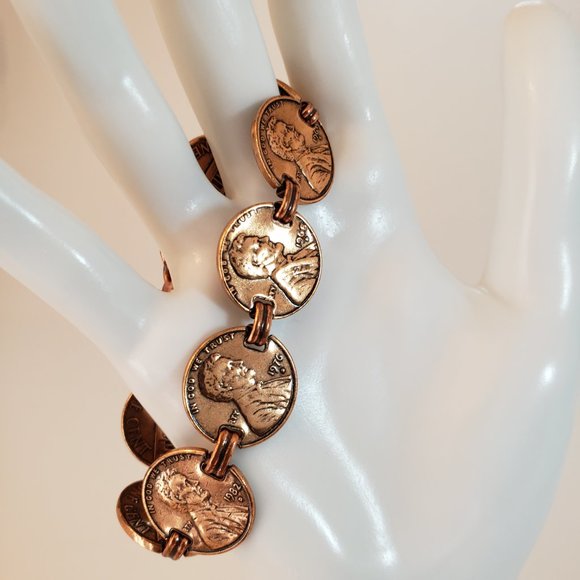 Copper 8 Real Penny Bracelet - Unbranded - Picture 2 of 9